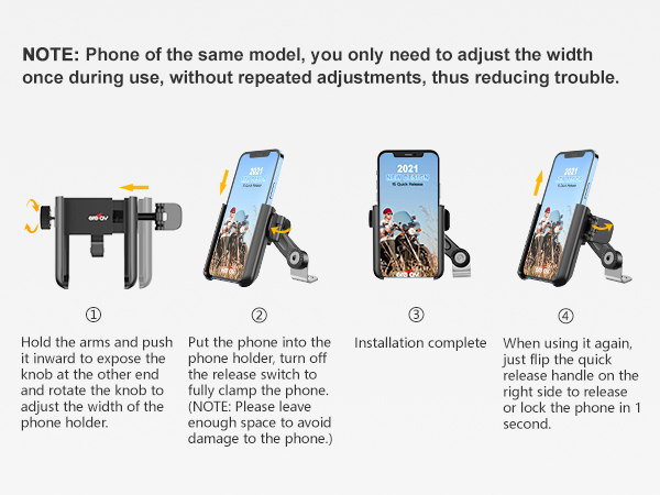 PB05ET Motorcycle Mirror Phone Mount