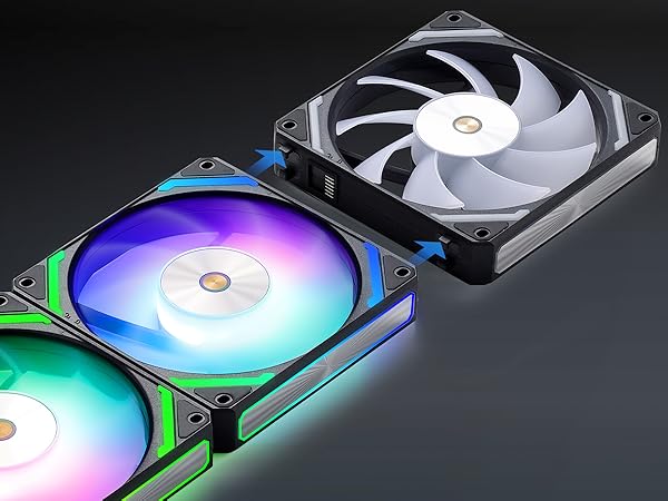 Addressable RGB Compatible wireless modular fan low noise quiet HDB bearing 