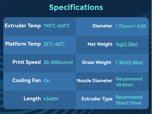 pla flexible filament 1.75mm