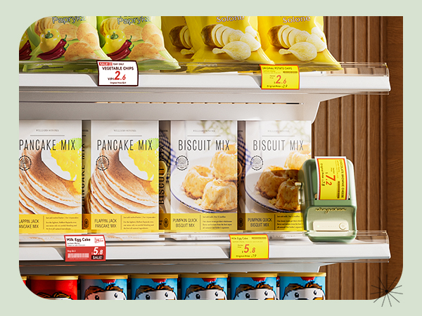 you can print Supermarket product labels, product names, certificates, warning slogans with b21pro