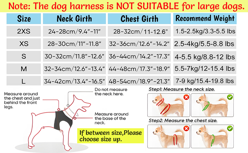 Dog Harness Size