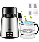 VEVOR 1.1 Gal Water Distiller, 0.3 Gal/H, Distilled Water Maker Machine 750W 0-99H Timing Set Tem...