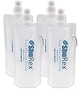 4 Pack 20oz/ 600ml Collapsible Water Pouch for Filter Straw, Compatible with LifeStraw and other ...