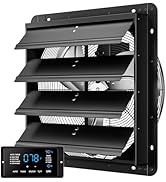 CAMMOO 18 Inch EC Motor Shutter Exhaust Fan, 6 Inch Large Touchscreen Controller for Temp Humidit...