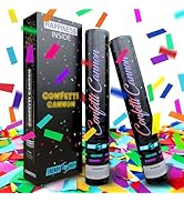 Confetti Cannon Party Poppers [2 Pack], 12 Inch Multicolor 100% Confetti Shooters f...