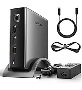 USB C Docking Station, PD3.1 Docking Station 3 Monitors with 4K@144Hz, 2* DP + HDMI, 140W Charger...