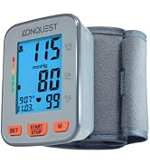 Konquest KBP-2910W Automatic Wrist Blood Pressure Monitor - Accurate - Adjustable Cuff, Large Scr...
