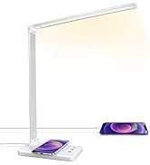 JOSTIC LED Desk Lamp with Wireless Charger, USB Charging Port, Desk Lighting with 10 Brightness, ...