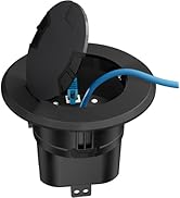 Recessed Power and Data Round Floor Box, Flush Mounted Electric Floor Box with Low-Voltage Keysto...