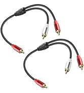 JSADZKJ RCA Y Splitter Cable RCA to 2 RCA Stereo Audio Subwoofer Cable Male to Male Splitter Audi...