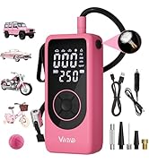 Vinid Tire Inflator Portable Air Compressor, 6000mAh Battery with Cigarette Lighter Adapter, 90W ...