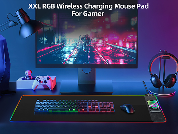 RGB Gaming Mouse Pad With Wireless Charging