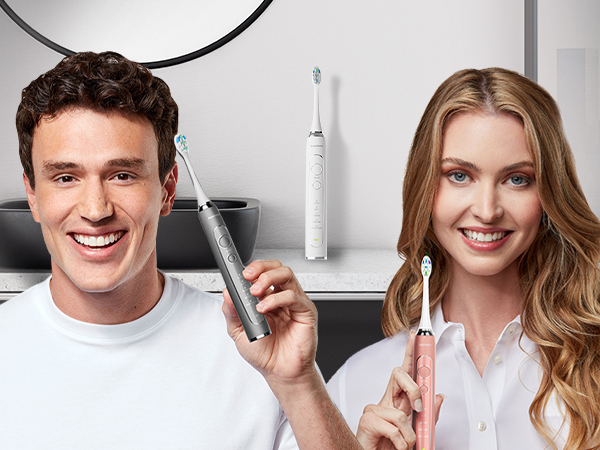 AquaSonic Vibe Series Electric Toothbrush with different cleaning modes, safe for sensitive teeth