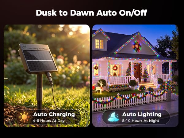 Auto Charging 4-6 Hours at Day Auto Lighting 8-10 Hours at Night