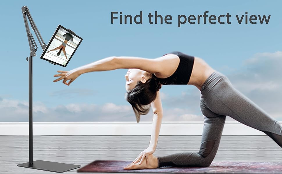 This Tablet Floor Stand helps you find the perfect view.