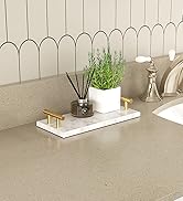 XZHXFX Guest Towel Holder Tray for Bathroom,Natural Marble Tray with Gold Handles - Napkin Holder...