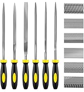 6 Piece Metal Needle File Set - 4-inch,Carbon Steel Files for Metal, Wood &amp; Jewelry | Includes Fl...