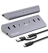 USB C Hub,Powered USB Hub with 5V 3A Power Adapter, 10Gbps USB Splitter with 4 USB-A and 3 USB-C ...