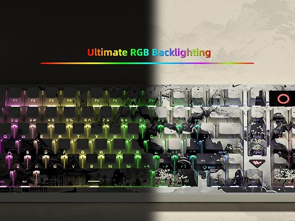 Womier L98 Retro Wireless Mechanical Creamy Keyboard with TFT Screen&amp;amp;Knob