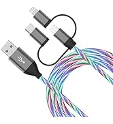 Multi Charging Cable, 3in1 Charger Cable LED Light up Multiple USB Cable Universal Phone Charging...