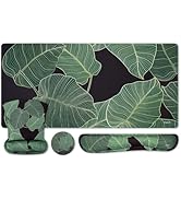 MOSISO Keyboard Mouse Pad Set,Large Gaming Mouse Pad&amp;Keyboard Wrist Rest&amp;Mouse Wrist Rest&amp;Coaster...