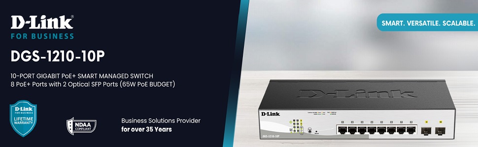 10 port gigabit smart managed rackmount switch box splitter hub SFP combo PoE+
