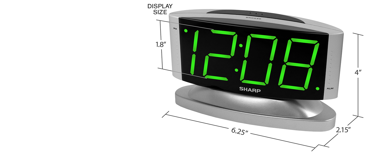 Easy to Read Clock large Numbers perfect for bedroom, nightstand, bathroom, office, kids room, den