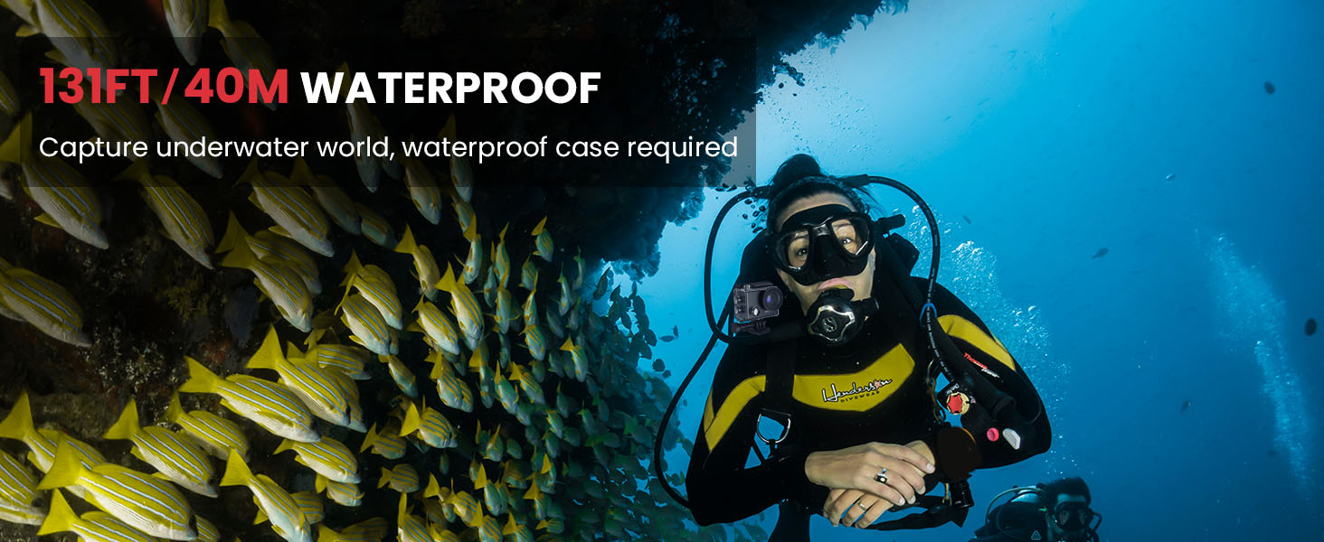 waterproof action camera underwater 131ft