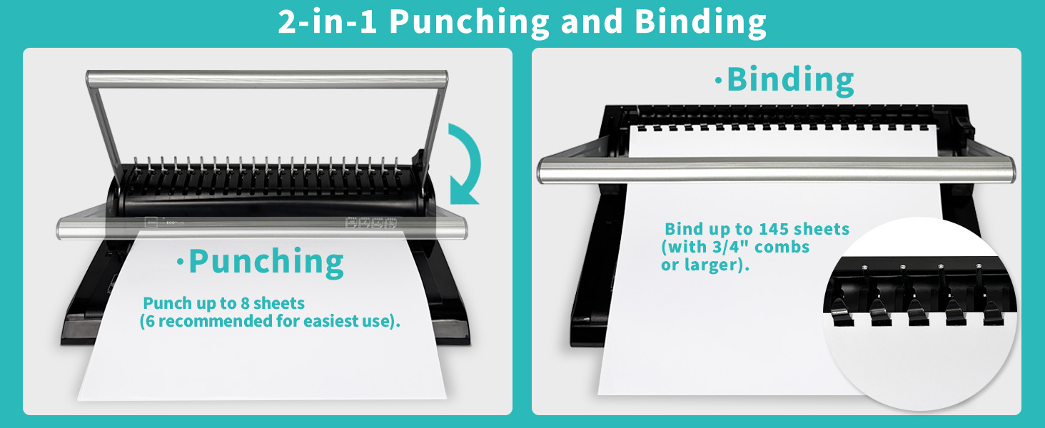 A8 Comb Binding Machine