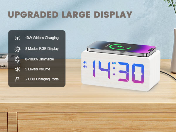 wireless charging clock