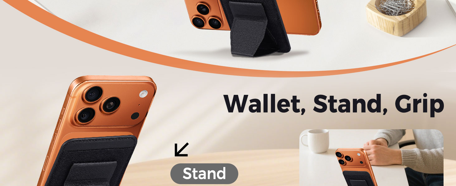 Wallet, Stand, Grip