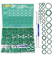 XBVV 595 Pcs Metric and SAE Air Conditioning O-Ring Kit for Automotive A/C, Compressor and Profes...