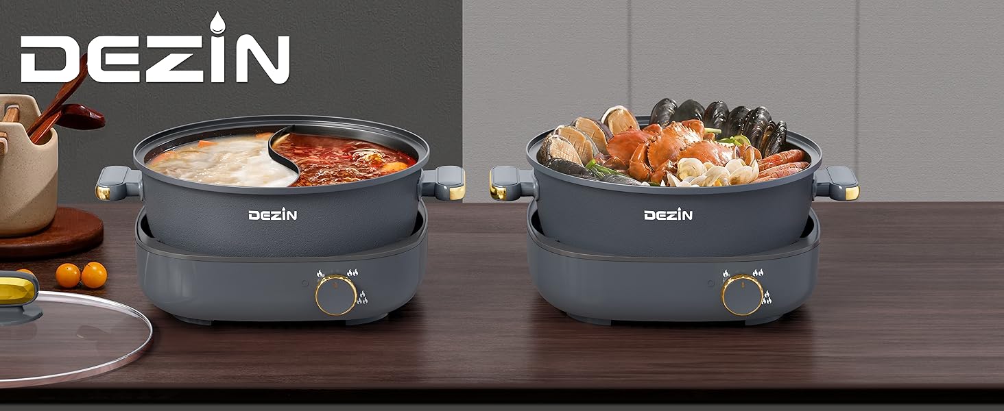 Dezin Hot Pot Electric with Divider