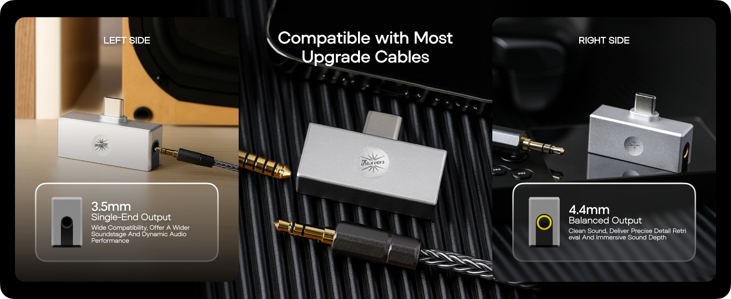 Text reads 'Compatible with Most'. Dark product showcase image featuring electronic equipment with black angular design elements.