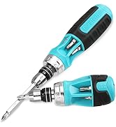 DURATECH 2PCS 12-in-1 Ratcheting Screwdriver Set, Multi-bit Screw Driver | Standard/Stubby Screw ...