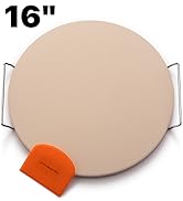 KitchenStar Pizza Stone for Oven 16 inch - Cordierite Baking Stone Set with Stainless Steel Rack ...