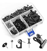 GOOLADA 315Pcs Decorative Push Pins,5 Style Cork Board Pins, Black Metal Push Pins, Push Pin Clip...
