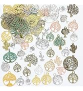 stino 100 G Vintage Antique Metal Charms for Jewelry Making, Bulk Silver &amp; Gold, for Bracelet, Ne...