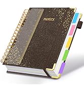 HDhuiun Hardcover Spiral Notebook with Removable Dividers &amp; Tabs, 8.5"x11" 5 Subject Notebooks fo...