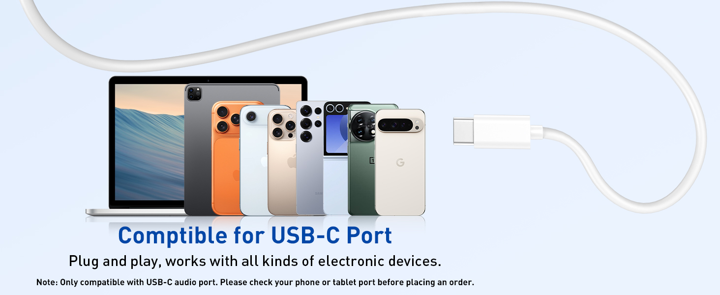 wired headphones usb c