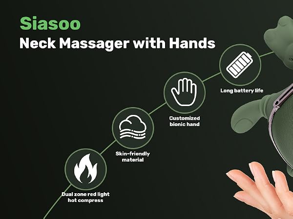 Portable heated neck massager for stress relief