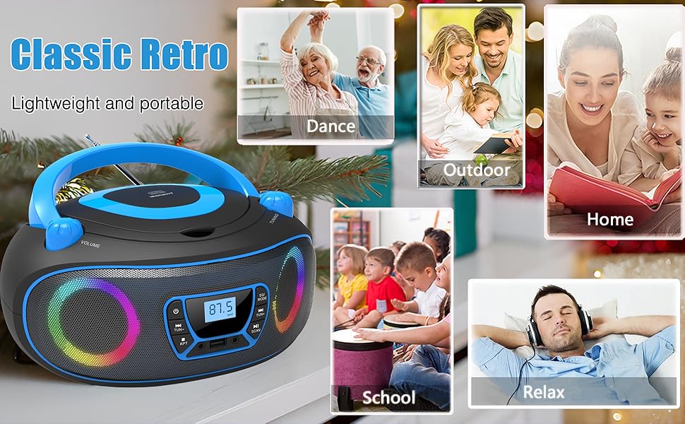 Retro Radio CD Player MP3 Player with bluetooth