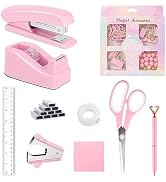 Office Supplies Set,Desk Accessories,Stapler and Tape Dispenser Set,1000 Staples,Staple Remover,H...