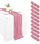 10 Pack Cheesecloth Table Runner 17 x 108 inch Long Boho Gauze Table Runners Semi Sheer Table Run...
