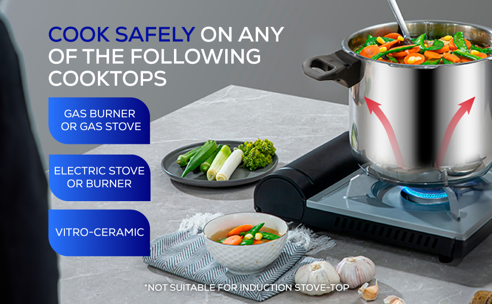 Universal pressure cooker 10 liters 10.5 quarts