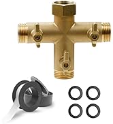BH 3 Way Hose Splitter,3/4" Heavy Duty Water Spigot Splitter High Flow Spigot Brass Garden Hose S...