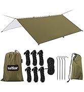 Hammock Rain Fly Tent Tarp Provides Effective Protection Against Rain, Snow. 32ft Long Ridgeline....