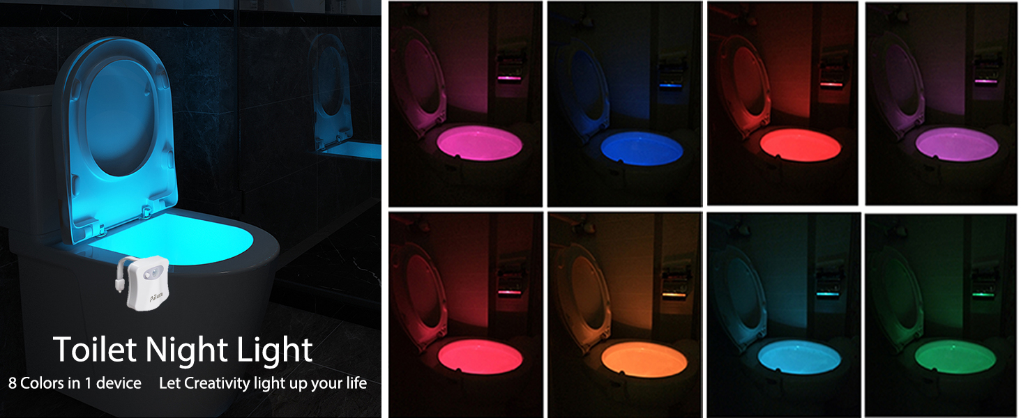 8 colors toilet night light