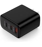 65W Samsung S26 Ultra Charger, 3-Port USB C Fast Wall Charger | 2USB C+USB A PD 3.0 Multiport Cha...