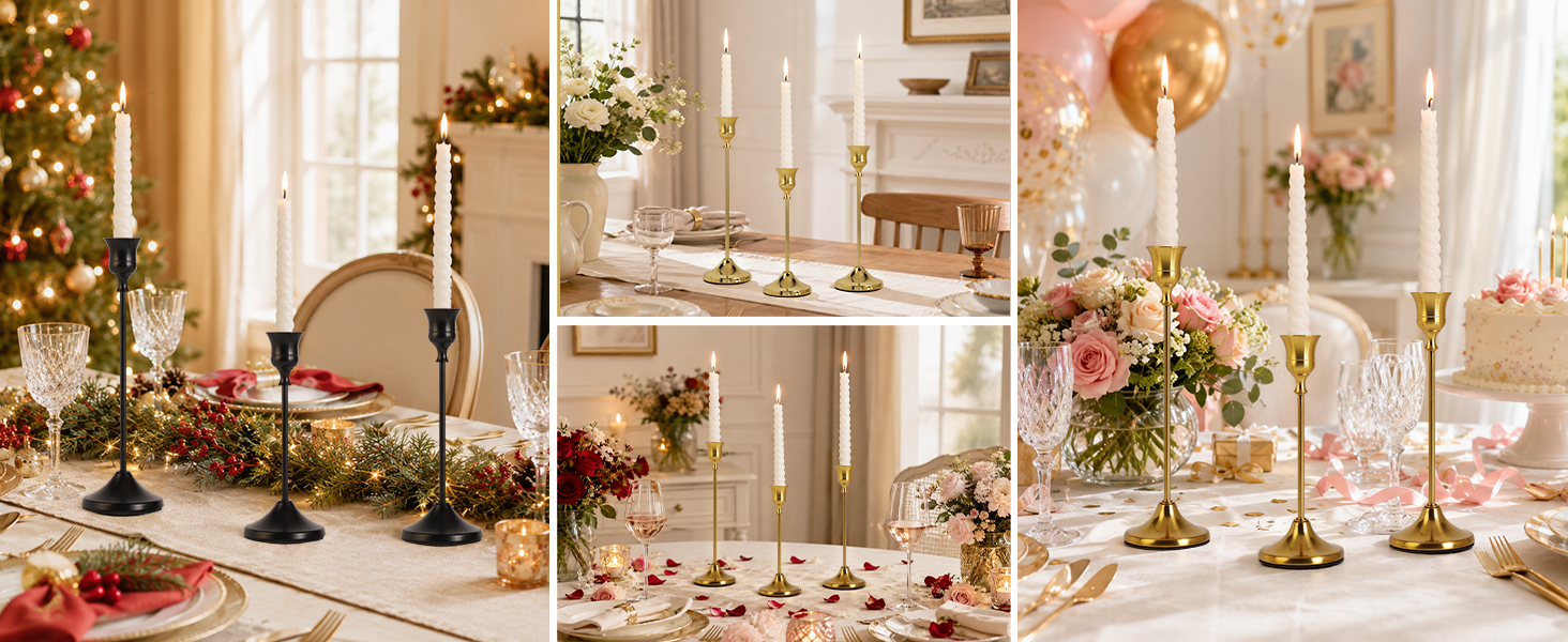 beautiful and warm home decor/Elegant, Well-Balanced Taper Candle Holders with a Clean Finish